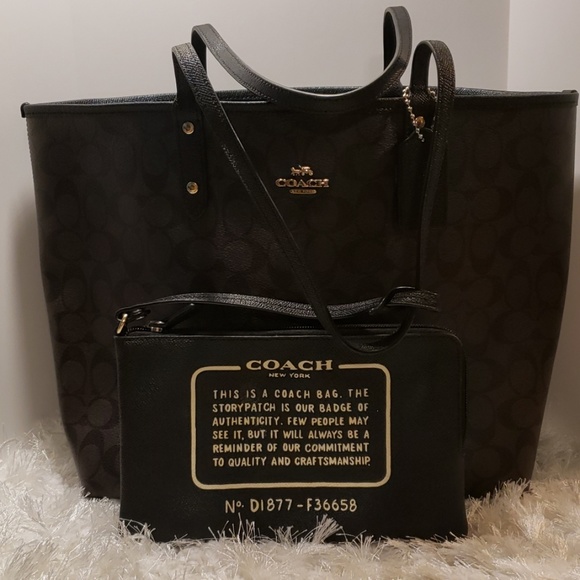 Coach Handbags - COACH Signature Reversible City Tote